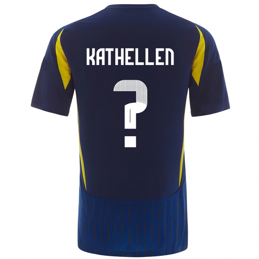 Niño Fútbol Camiseta Kathellen #0 Azul Amarillo 2ª Equipación 2024/25 Argentina