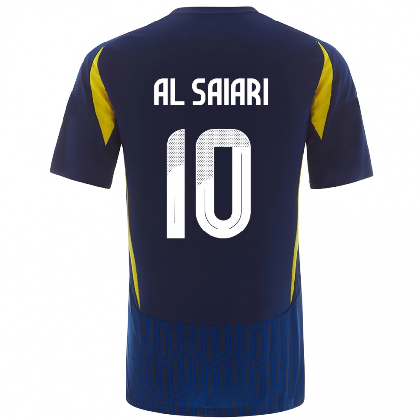 Niño Fútbol Camiseta Mubarkh Al-Saiari #10 Azul Amarillo 2ª Equipación 2024/25 Argentina