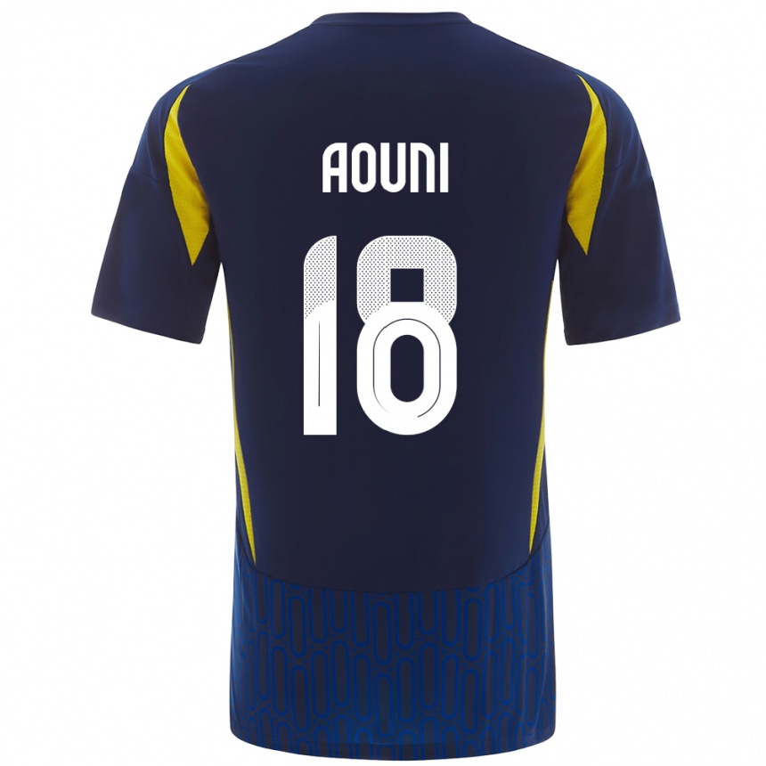 Niño Fútbol Camiseta Samia Aouni #18 Azul Amarillo 2ª Equipación 2024/25 Argentina