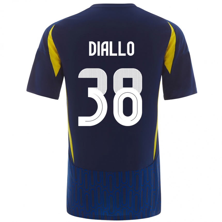 Niño Fútbol Camiseta Aminata Diallo #38 Azul Amarillo 2ª Equipación 2024/25 Argentina