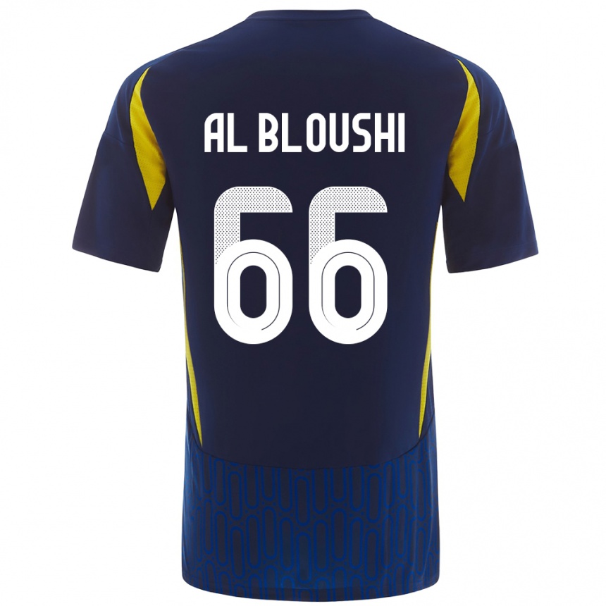 Niño Fútbol Camiseta Reem Al-Bloushi #66 Azul Amarillo 2ª Equipación 2024/25 Argentina