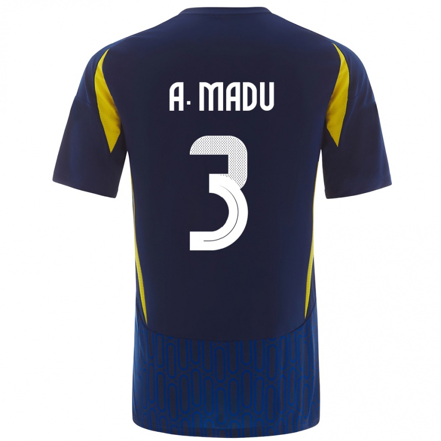 Niño Fútbol Camiseta Abdullah Madu #3 Azul Amarillo 2ª Equipación 2024/25 Argentina