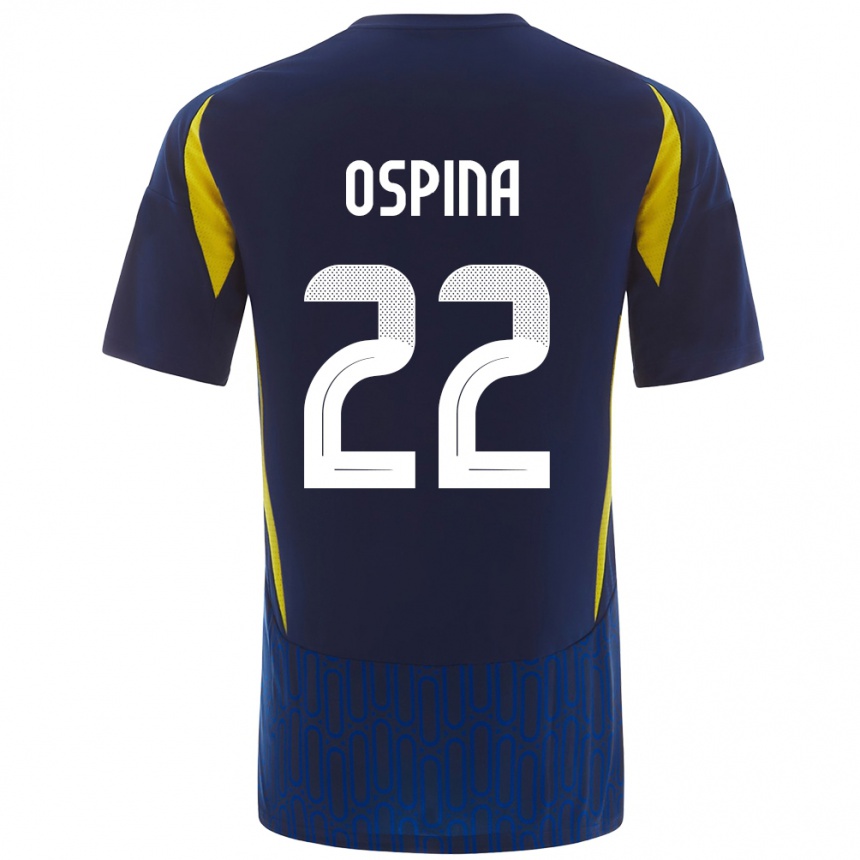 Niño Fútbol Camiseta David Ospina #22 Azul Amarillo 2ª Equipación 2024/25 Argentina