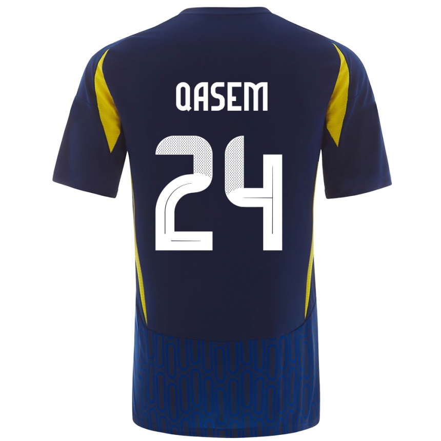 Niño Fútbol Camiseta Mohammed Qasem #24 Azul Amarillo 2ª Equipación 2024/25 Argentina