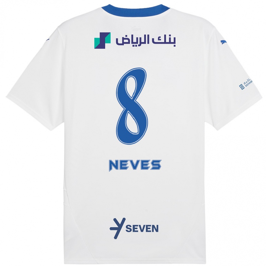 Niño Fútbol Camiseta Rúben Neves #8 Blanco Azul 2ª Equipación 2024/25 Argentina