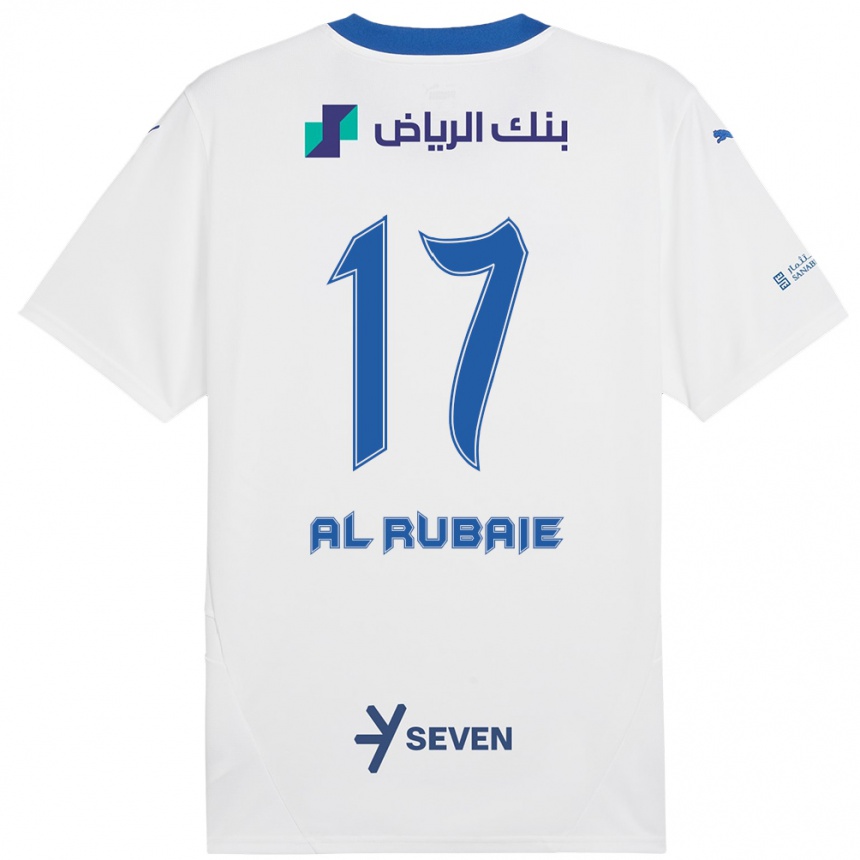 Niño Fútbol Camiseta Mohammed Al-Rubaie #17 Blanco Azul 2ª Equipación 2024/25 Argentina