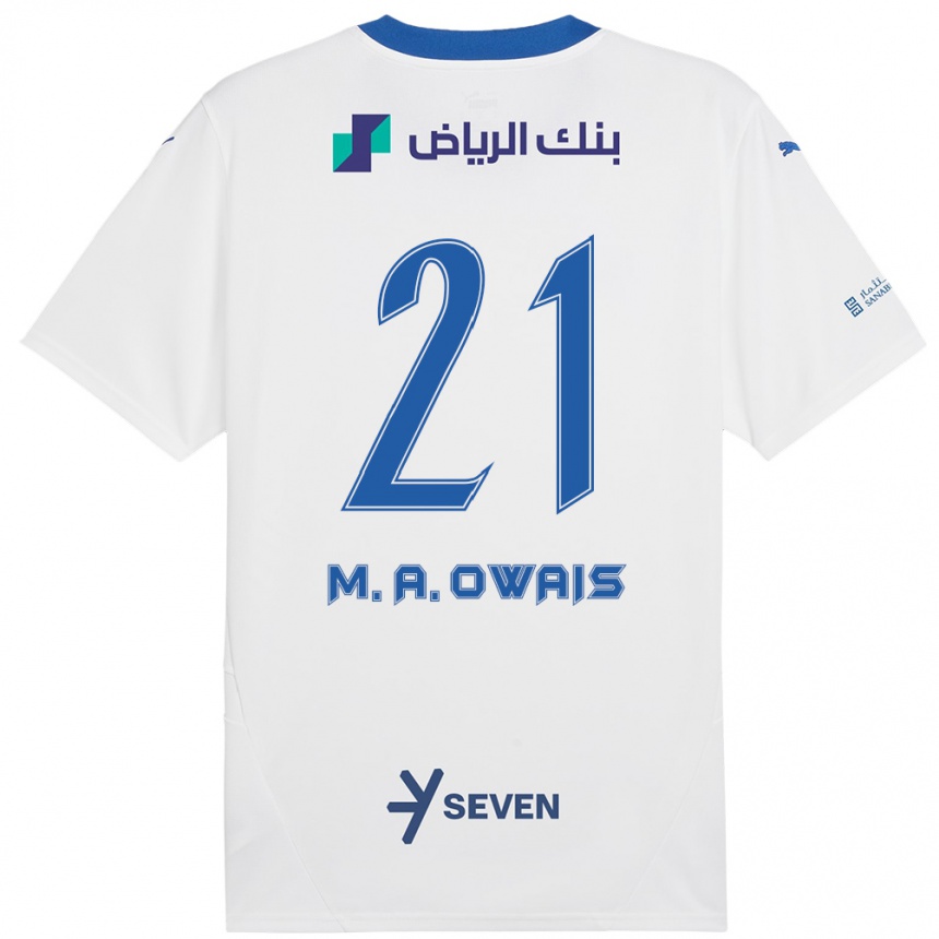 Niño Fútbol Camiseta Mohammed Al-Owais #21 Blanco Azul 2ª Equipación 2024/25 Argentina