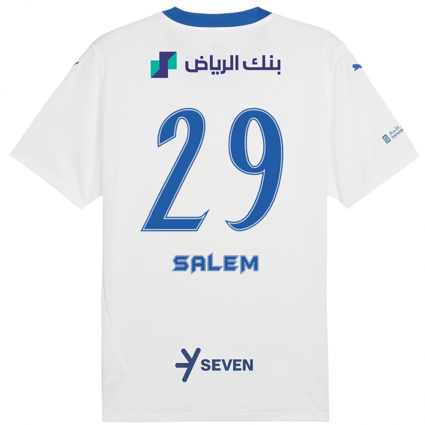 Niño Fútbol Camiseta Salem Al-Dawsari #29 Blanco Azul 2ª Equipación 2024/25 Argentina