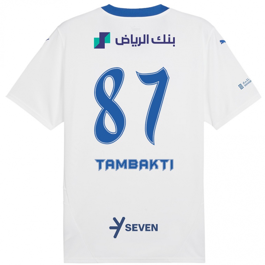 Niño Fútbol Camiseta Hassan Tambakti #87 Blanco Azul 2ª Equipación 2024/25 Argentina