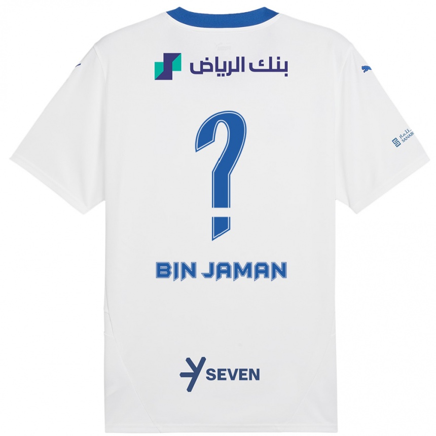 Niño Fútbol Camiseta Rakan Bin Jaman #0 Blanco Azul 2ª Equipación 2024/25 Argentina