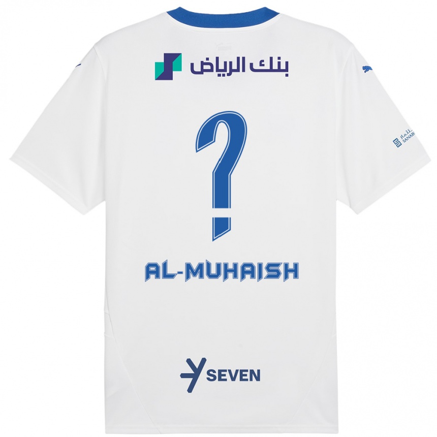 Niño Fútbol Camiseta Mohammed Al-Muhaish #0 Blanco Azul 2ª Equipación 2024/25 Argentina