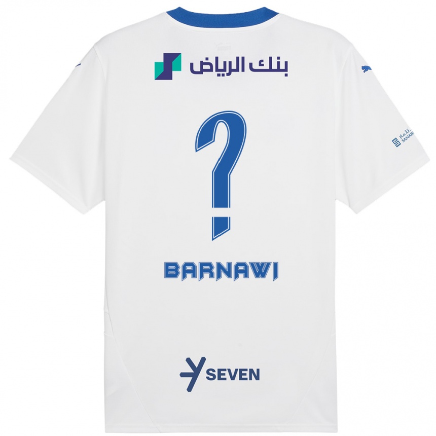 Niño Fútbol Camiseta Abdulsalam Barnawi #0 Blanco Azul 2ª Equipación 2024/25 Argentina