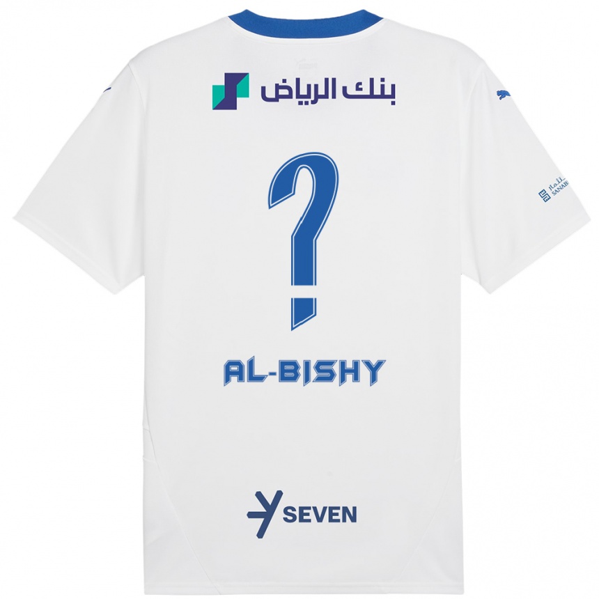 Niño Fútbol Camiseta Bder Abdulaziz Al-Bishy #0 Blanco Azul 2ª Equipación 2024/25 Argentina