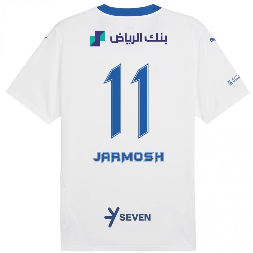 Niño Fútbol Camiseta Abdulaziz Jarmosh #11 Blanco Azul 2ª Equipación 2024/25 Argentina