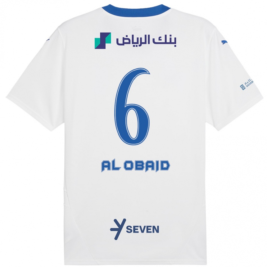 Niño Fútbol Camiseta Lulu Al-Obaid #6 Blanco Azul 2ª Equipación 2024/25 Argentina