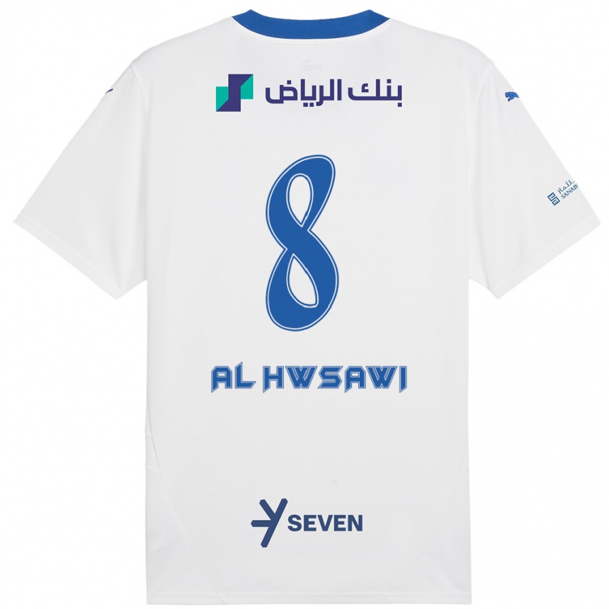 Niño Fútbol Camiseta Al Bandari Al-Hwsawi #8 Blanco Azul 2ª Equipación 2024/25 Argentina