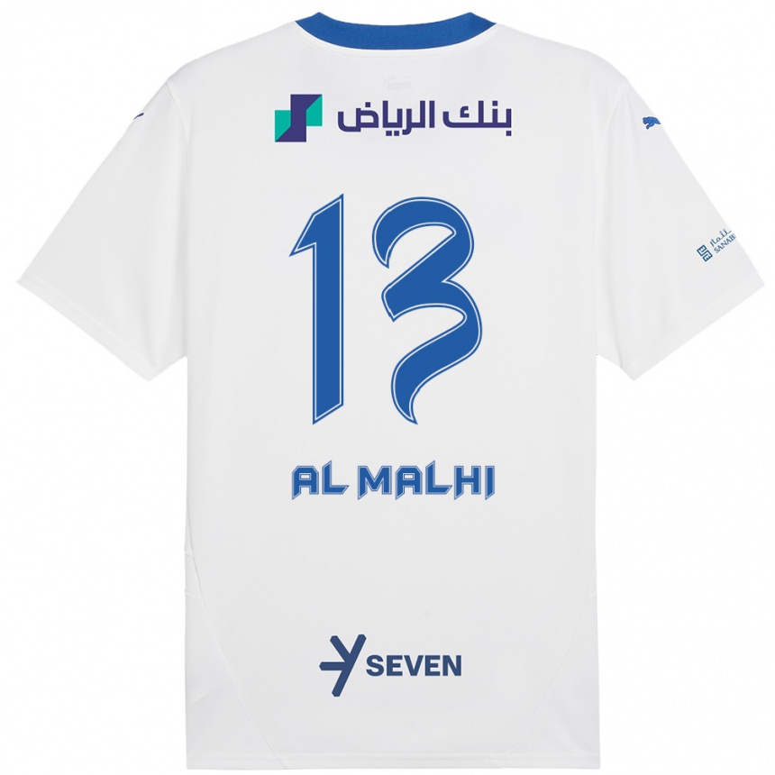 Niño Fútbol Camiseta Al Muhra Al-Malhi #13 Blanco Azul 2ª Equipación 2024/25 Argentina