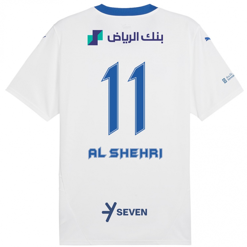 Niño Fútbol Camiseta Saleh Al-Shehri #11 Blanco Azul 2ª Equipación 2024/25 Argentina