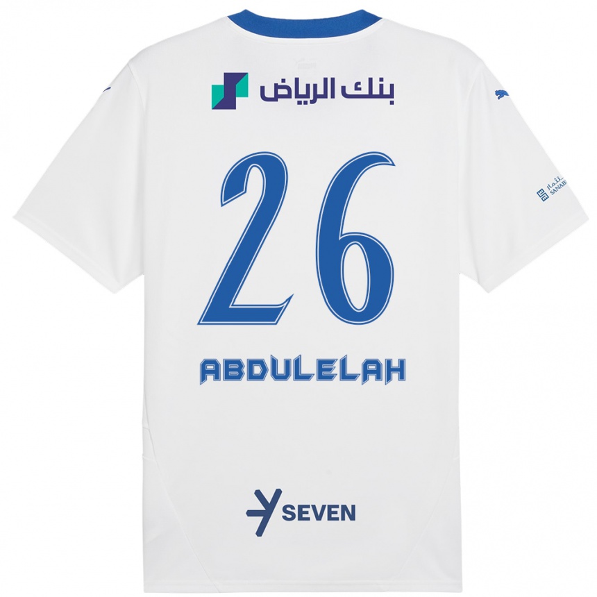 Niño Fútbol Camiseta Abdulelah Al-Malki #26 Blanco Azul 2ª Equipación 2024/25 Argentina