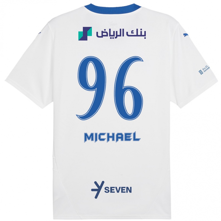 Niño Fútbol Camiseta Michael #96 Blanco Azul 2ª Equipación 2024/25 Argentina