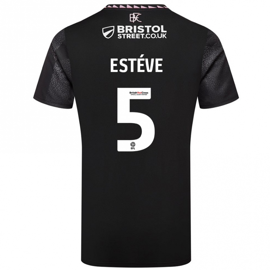 Niño Fútbol Camiseta Maxime Estève #5 Negro 2ª Equipación 2024/25 Argentina