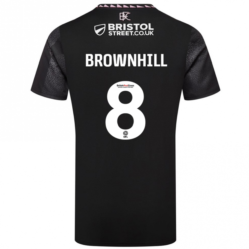 Niño Fútbol Camiseta Josh Brownhill #8 Negro 2ª Equipación 2024/25 Argentina