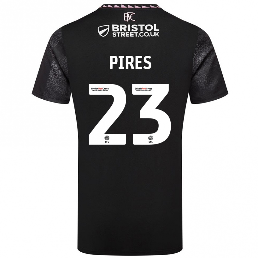 Niño Fútbol Camiseta Lucas Pires #23 Negro 2ª Equipación 2024/25 Argentina