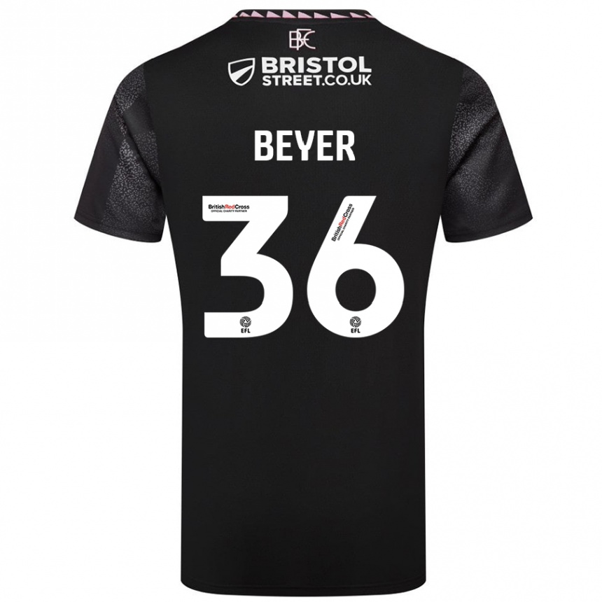 Niño Fútbol Camiseta Jordan Beyer #36 Negro 2ª Equipación 2024/25 Argentina