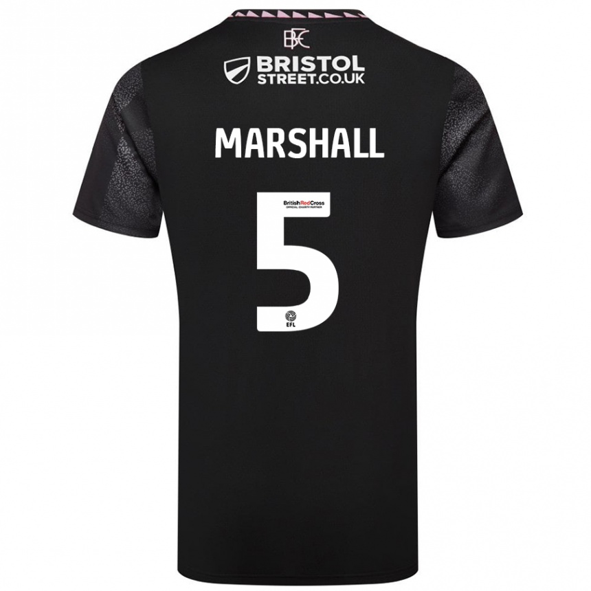 Niño Fútbol Camiseta Georgia Marshall #5 Negro 2ª Equipación 2024/25 Argentina