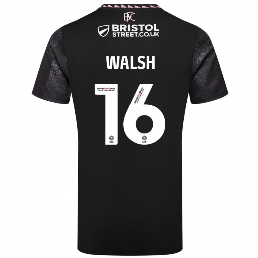 Niño Fútbol Camiseta Lucy Walsh #16 Negro 2ª Equipación 2024/25 Argentina