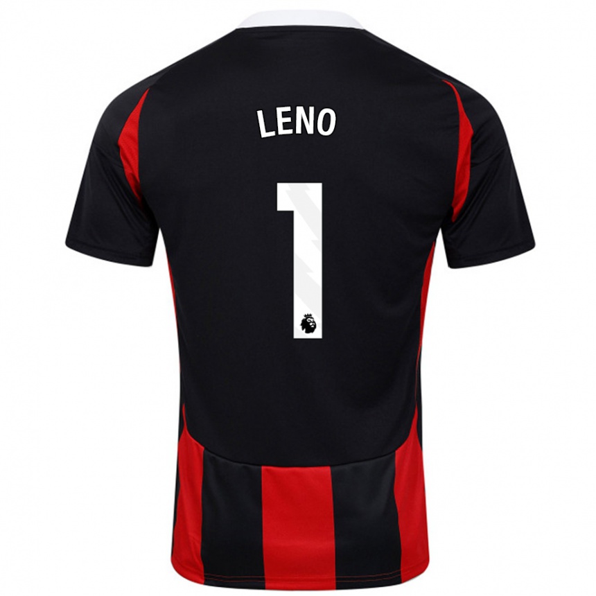 Niño Fútbol Camiseta Bernd Leno #1 Negro Rojo 2ª Equipación 2024/25 Argentina