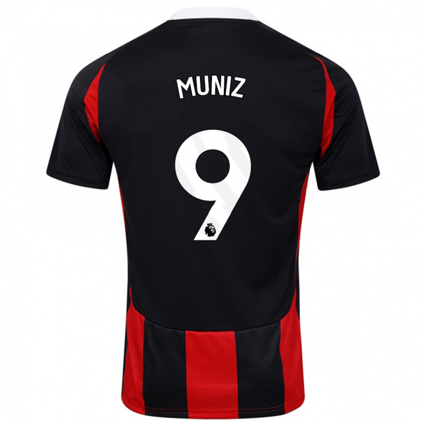 Niño Fútbol Camiseta Rodrigo Muniz #9 Negro Rojo 2ª Equipación 2024/25 Argentina