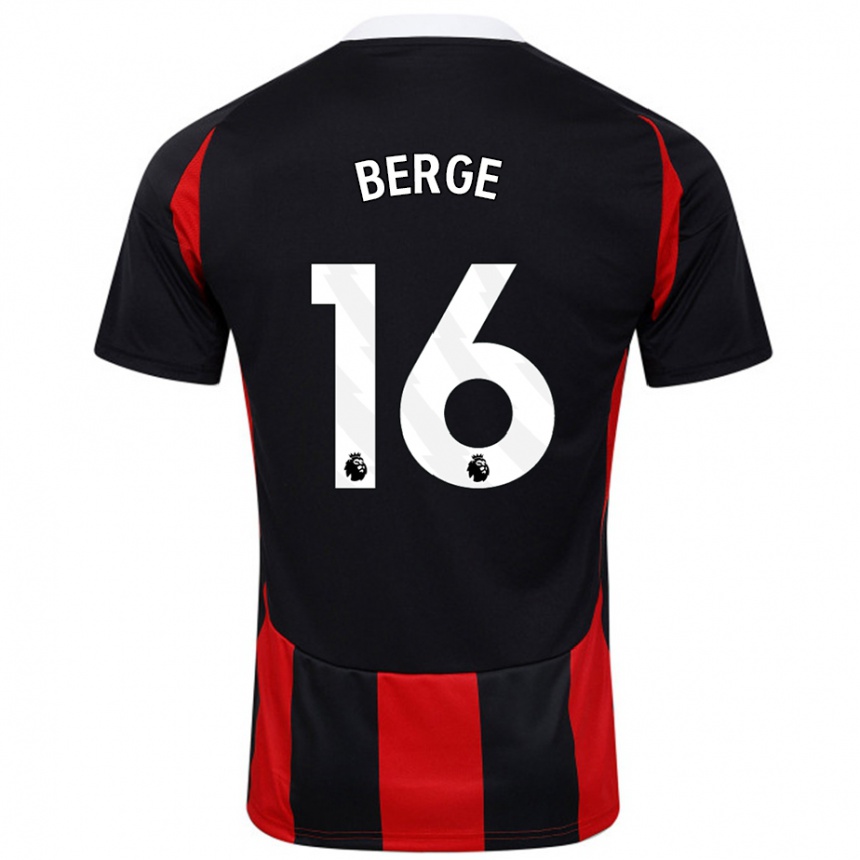 Niño Fútbol Camiseta Sander Berge #16 Negro Rojo 2ª Equipación 2024/25 Argentina