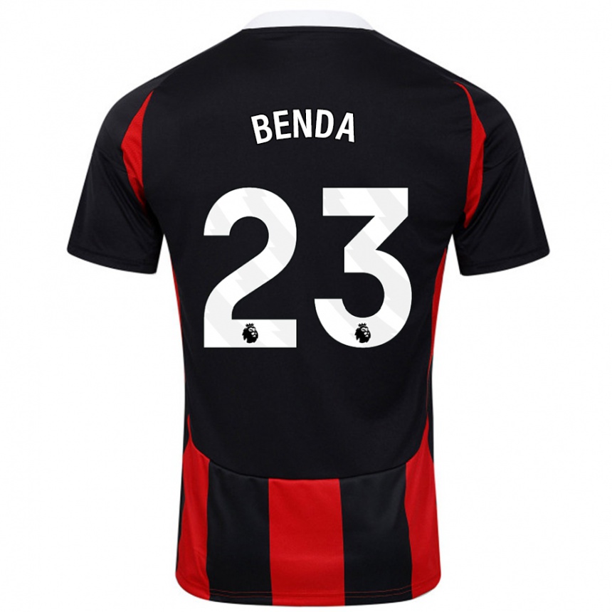 Niño Fútbol Camiseta Steven Benda #23 Negro Rojo 2ª Equipación 2024/25 Argentina