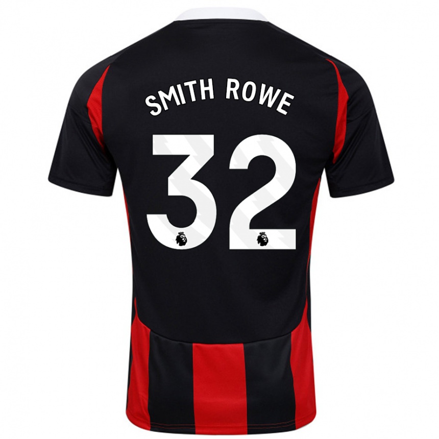 Niño Fútbol Camiseta Emile Smith Rowe #32 Negro Rojo 2ª Equipación 2024/25 Argentina