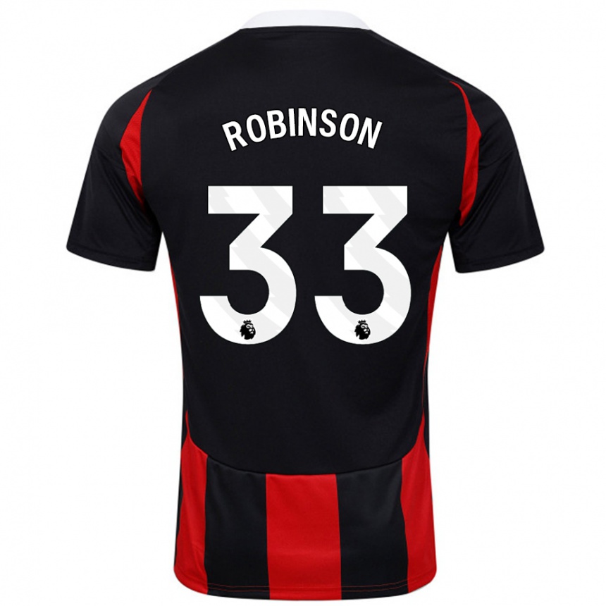 Niño Fútbol Camiseta Antonee Robinson #33 Negro Rojo 2ª Equipación 2024/25 Argentina