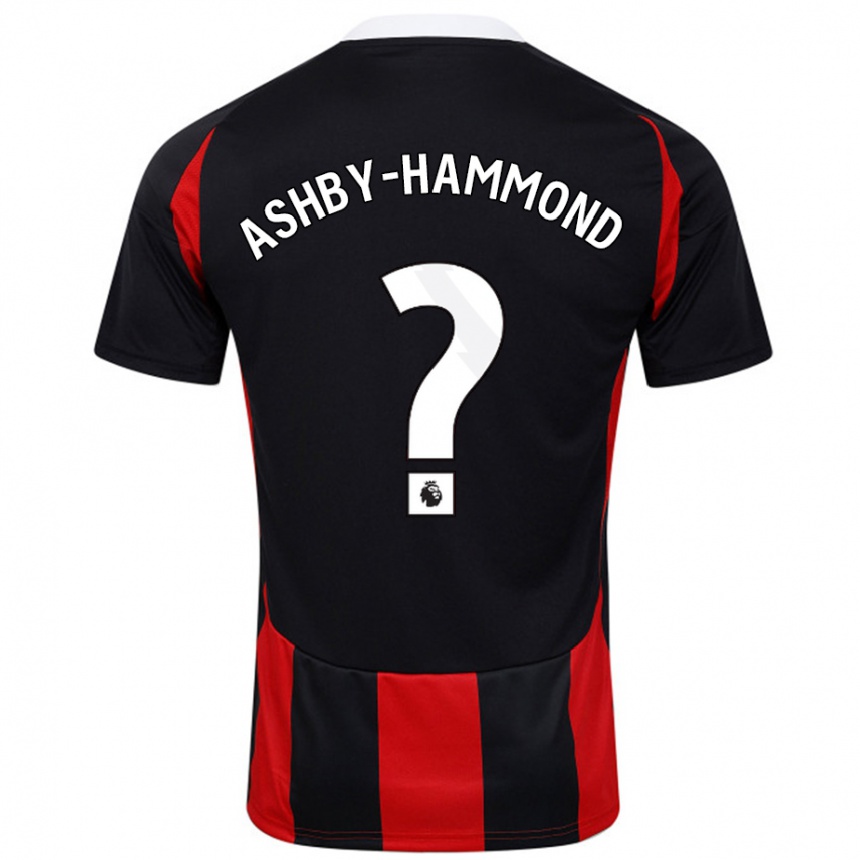 Niño Fútbol Camiseta Luca Ashby-Hammond #0 Negro Rojo 2ª Equipación 2024/25 Argentina