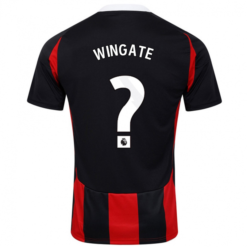 Niño Fútbol Camiseta Tom Wingate #0 Negro Rojo 2ª Equipación 2024/25 Argentina