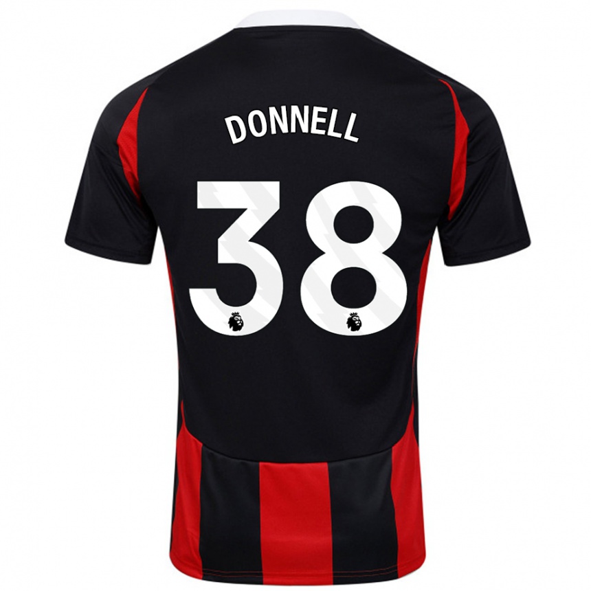 Niño Fútbol Camiseta Chris Donnell #38 Negro Rojo 2ª Equipación 2024/25 Argentina