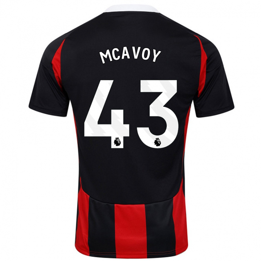 Niño Fútbol Camiseta Connor Mcavoy #43 Negro Rojo 2ª Equipación 2024/25 Argentina