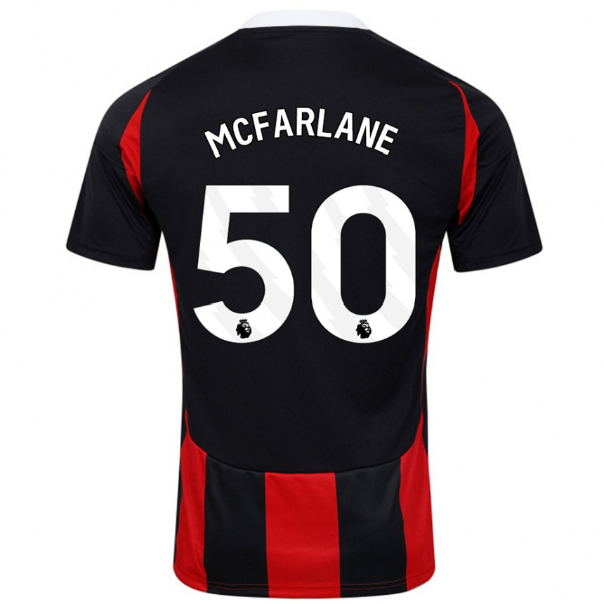 Niño Fútbol Camiseta Callum Mcfarlane #50 Negro Rojo 2ª Equipación 2024/25 Argentina