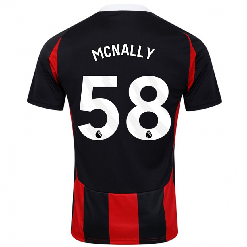 Niño Fútbol Camiseta Alfie Mcnally #58 Negro Rojo 2ª Equipación 2024/25 Argentina