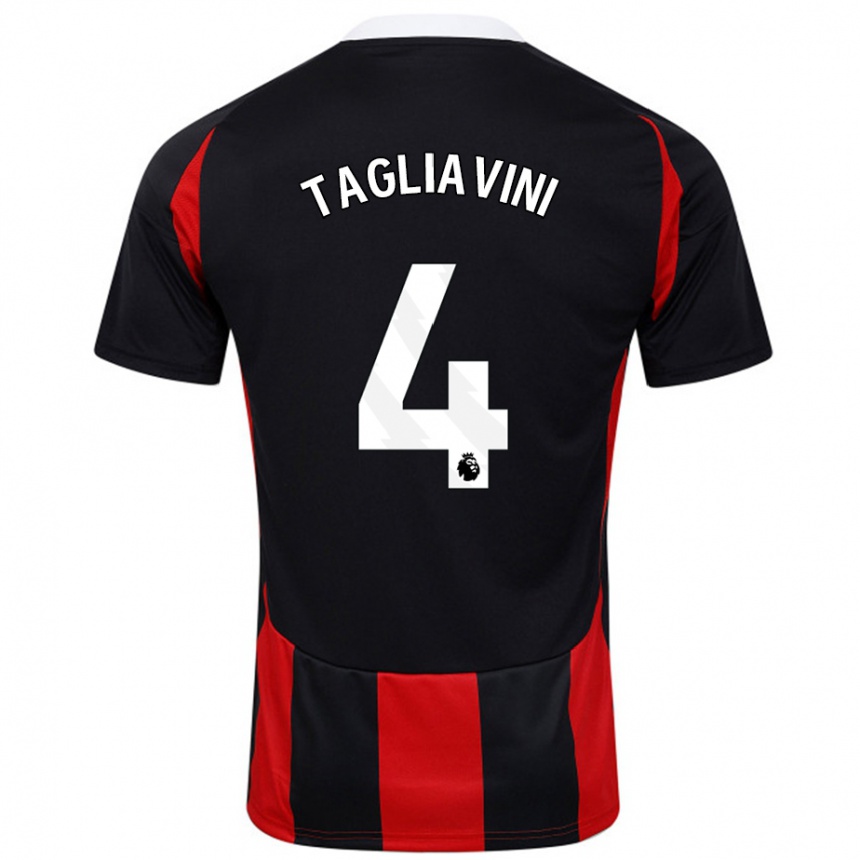 Niño Fútbol Camiseta Ella Tagliavini #4 Negro Rojo 2ª Equipación 2024/25 Argentina