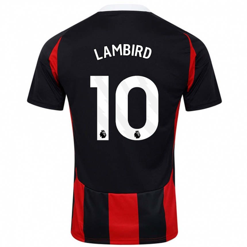 Niño Fútbol Camiseta Lilly Lambird #10 Negro Rojo 2ª Equipación 2024/25 Argentina