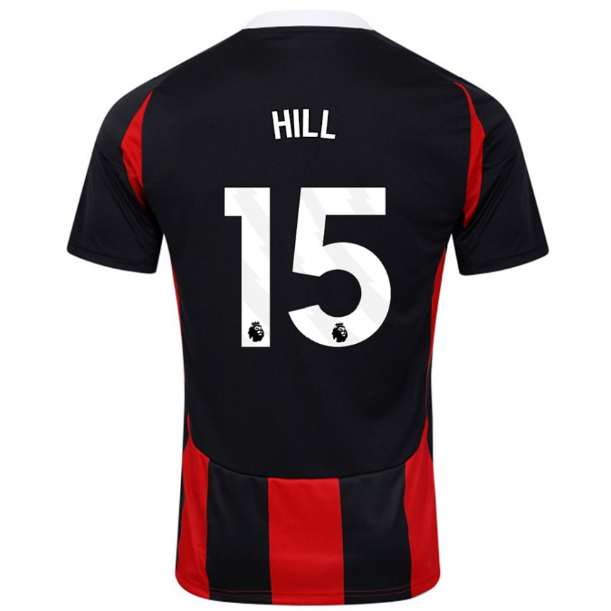 Niño Fútbol Camiseta Anisha Hill #15 Negro Rojo 2ª Equipación 2024/25 Argentina