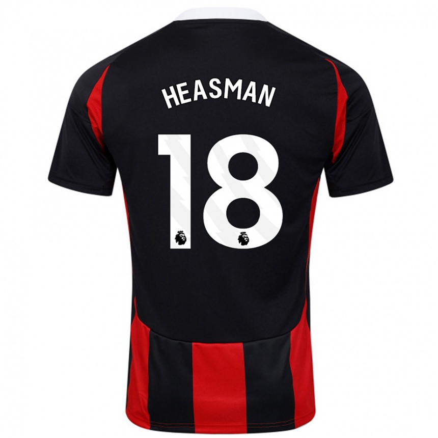 Niño Fútbol Camiseta Georgia Heasman #18 Negro Rojo 2ª Equipación 2024/25 Argentina