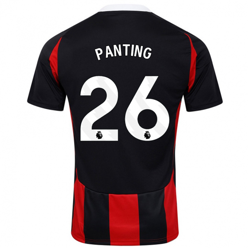 Niño Fútbol Camiseta Rachel Panting #26 Negro Rojo 2ª Equipación 2024/25 Argentina