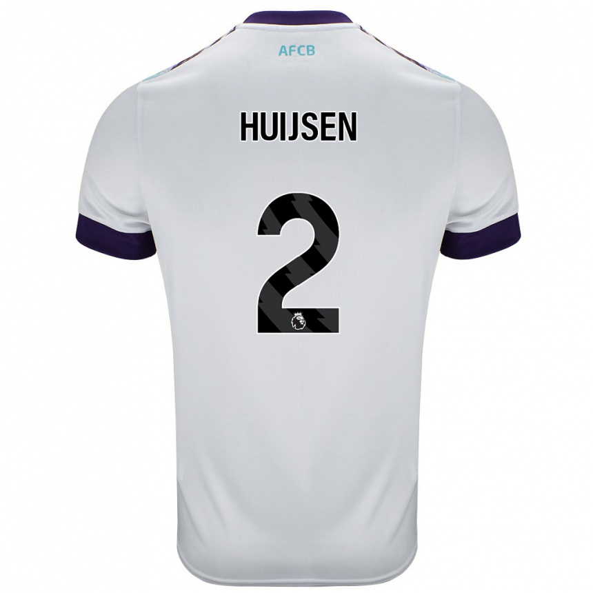 Niño Fútbol Camiseta Dean Huijsen #2 Blanco Verde Púrpura 2ª Equipación 2024/25 Argentina