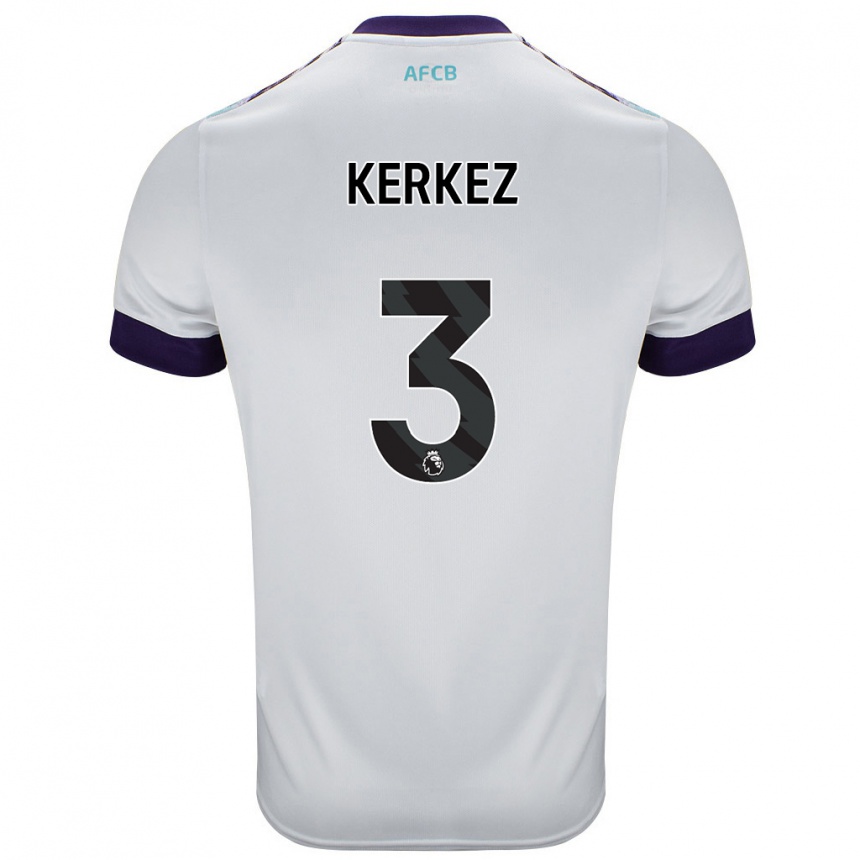 Niño Fútbol Camiseta Milos Kerkez #3 Blanco Verde Púrpura 2ª Equipación 2024/25 Argentina