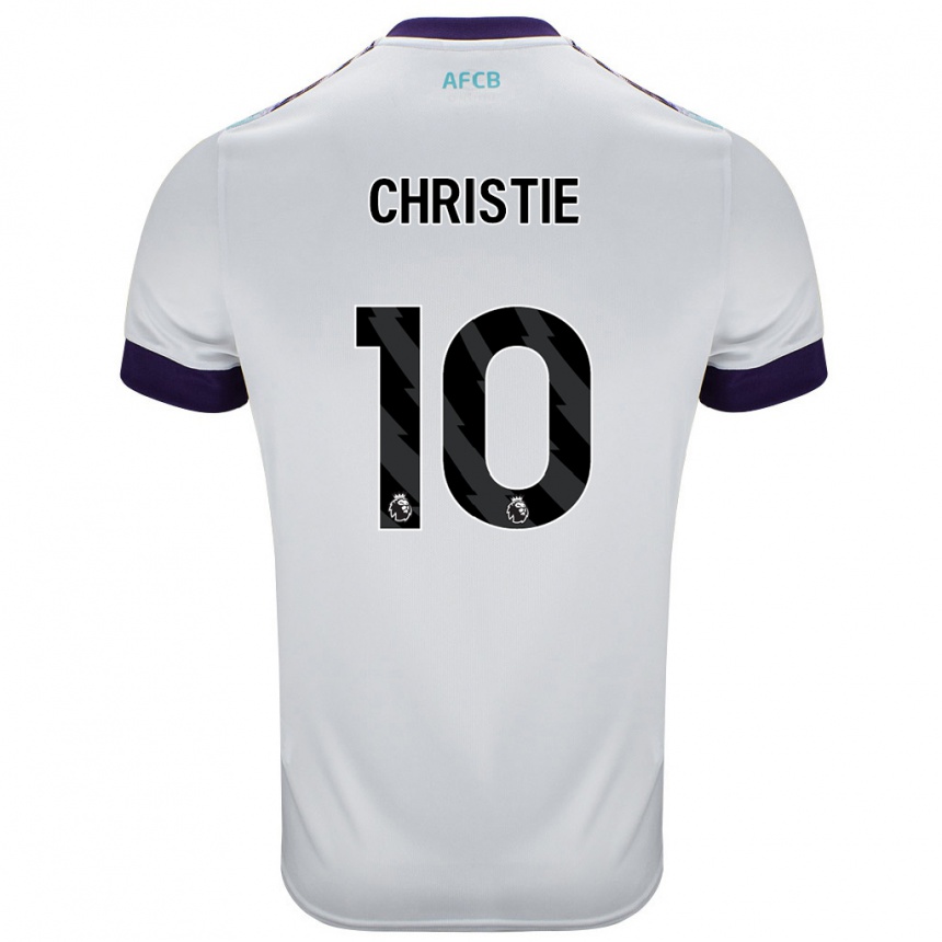 Niño Fútbol Camiseta Ryan Christie #10 Blanco Verde Púrpura 2ª Equipación 2024/25 Argentina